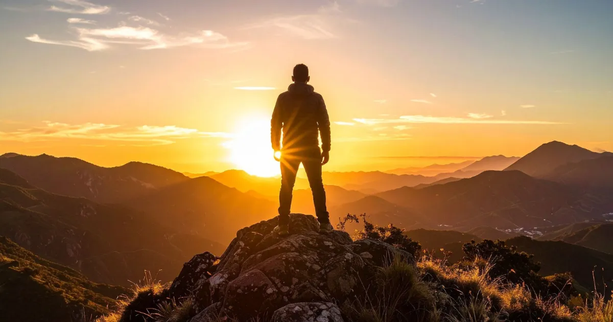 believer standing in God-given authority at sunrise